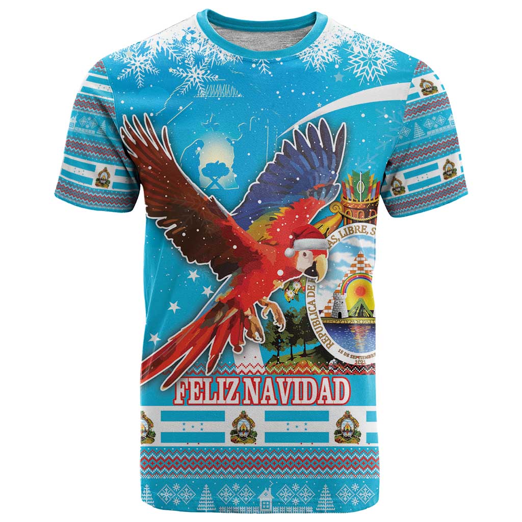 Honduras Christmas T Shirt Scarlet Macaw Feliz Navidad - Wonder Print Shop