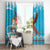 Honduras Christmas Window Curtain Scarlet Macaw Feliz Navidad - Wonder Print Shop