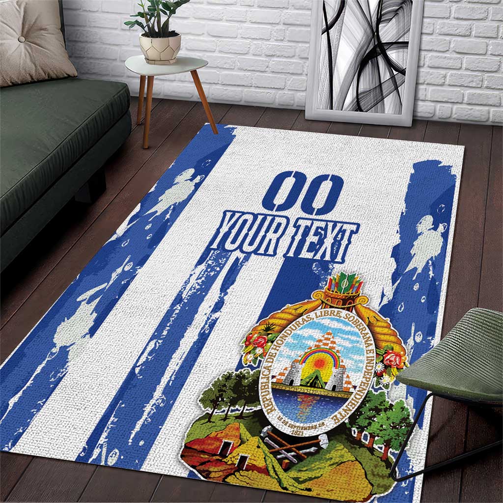 Custom Honduras Football Area Rug Los Catrachos Grunge Style - Wonder Print Shop