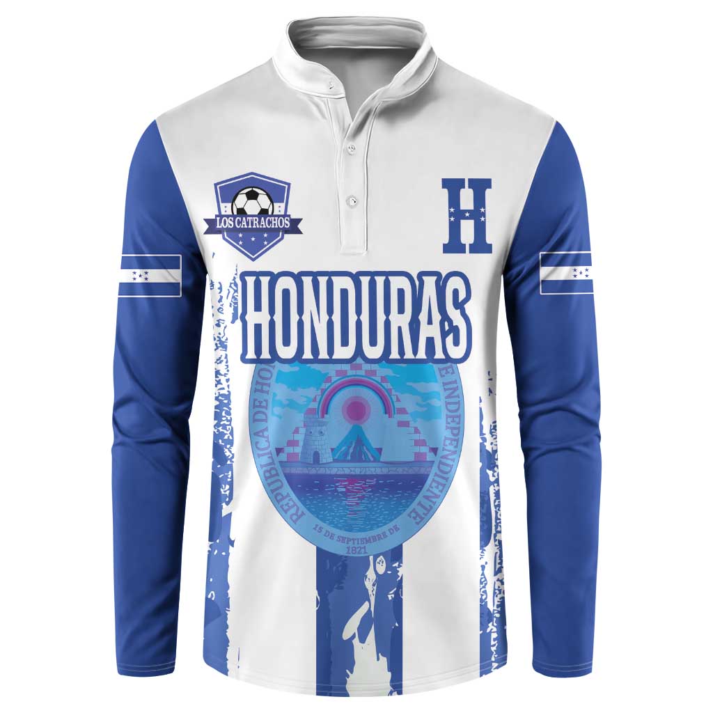 Custom Honduras Football Button Sweatshirt Los Catrachos Grunge Style - Wonder Print Shop