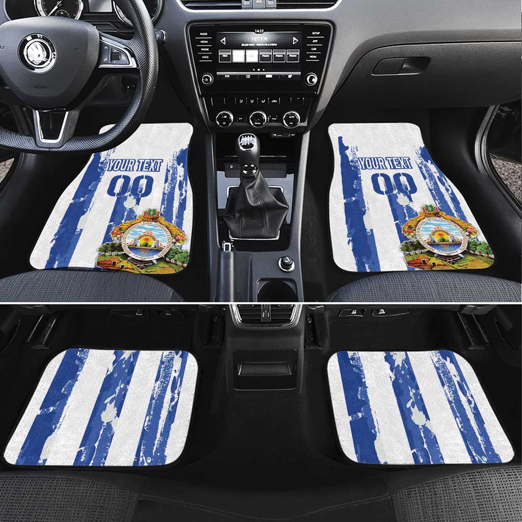 Custom Honduras Football Car Mats Los Catrachos Grunge Style - Wonder Print Shop