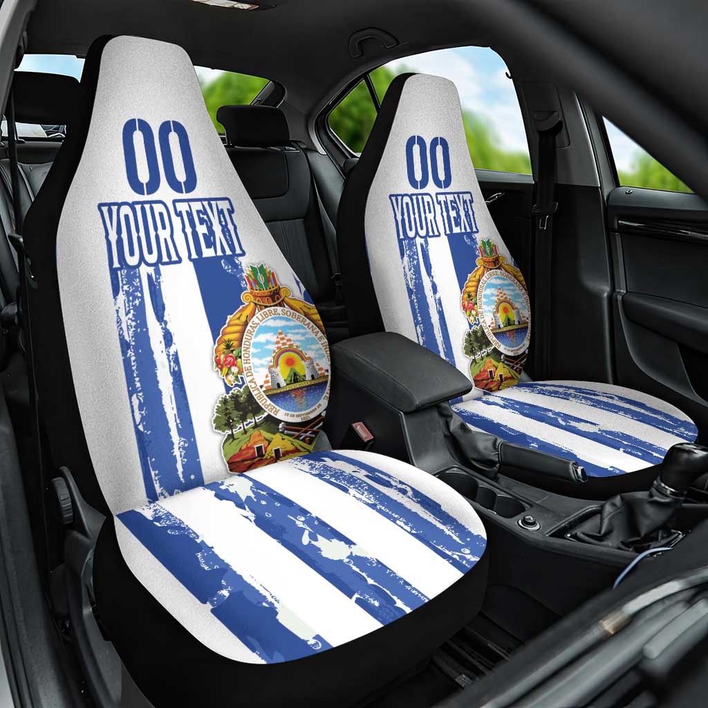 Custom Honduras Football Car Seat Cover Los Catrachos Grunge Style - Wonder Print Shop