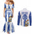 Custom Honduras Football Couples Matching Mermaid Dress and Long Sleeve Button Shirt Los Catrachos Grunge Style