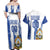 Custom Honduras Football Couples Matching Off Shoulder Maxi Dress and Hawaiian Shirt Los Catrachos Grunge Style - Wonder Print Shop