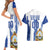 Custom Honduras Football Couples Matching Short Sleeve Bodycon Dress and Hawaiian Shirt Los Catrachos Grunge Style - Wonder Print Shop