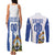 Custom Honduras Football Couples Matching Tank Maxi Dress and Long Sleeve Button Shirt Los Catrachos Grunge Style - Wonder Print Shop