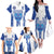 Custom Honduras Football Family Matching Off The Shoulder Long Sleeve Dress and Hawaiian Shirt Los Catrachos Grunge Style - Wonder Print Shop