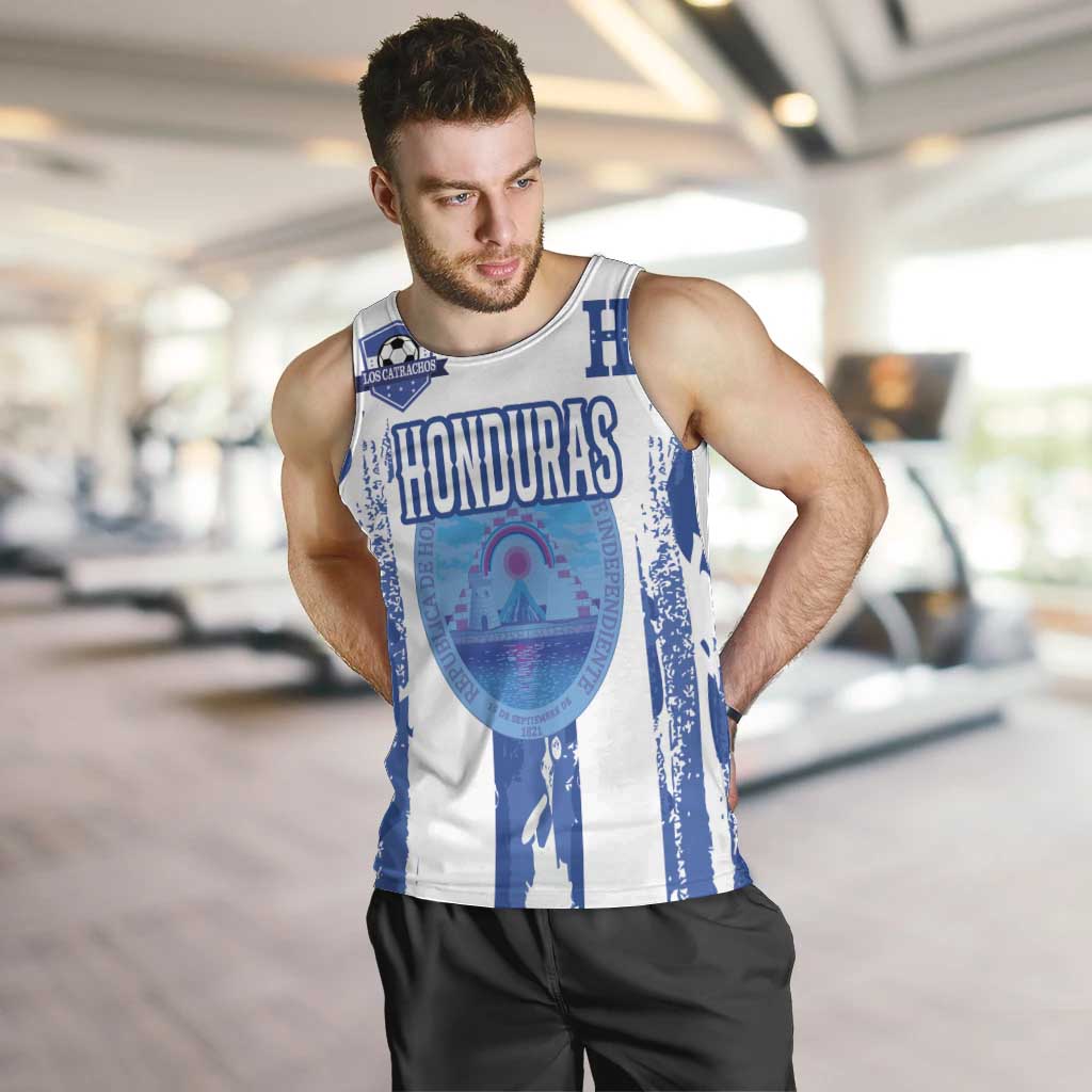 Custom Honduras Football Men Tank Top Los Catrachos Grunge Style - Wonder Print Shop