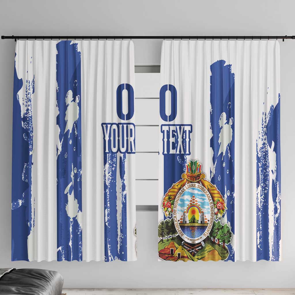 Custom Honduras Football Window Curtain Los Catrachos Grunge Style - Wonder Print Shop