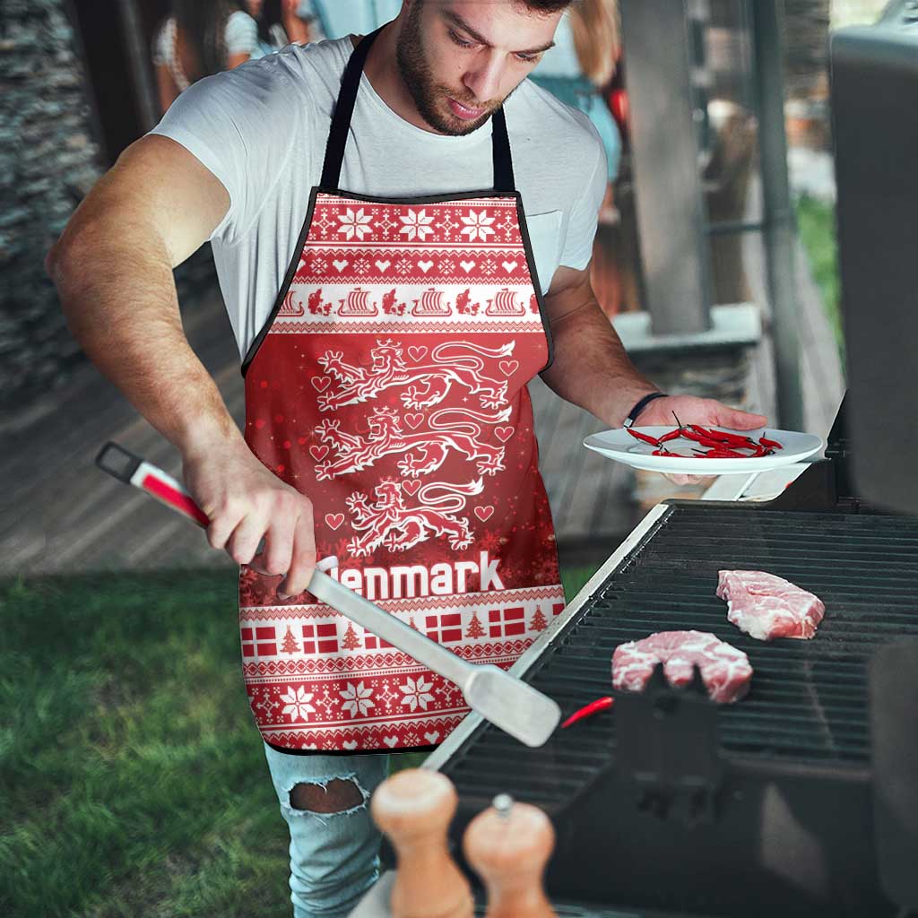 Denmark Christmas Apron Three Danish Lions - Wonder Print Shop