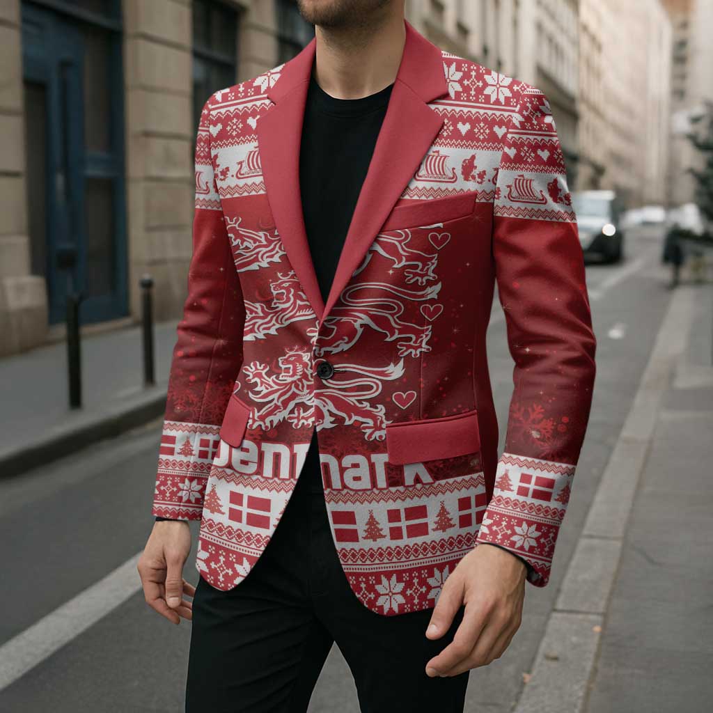Denmark Christmas Blazer Three Danish Lions - Wonder Print Shop