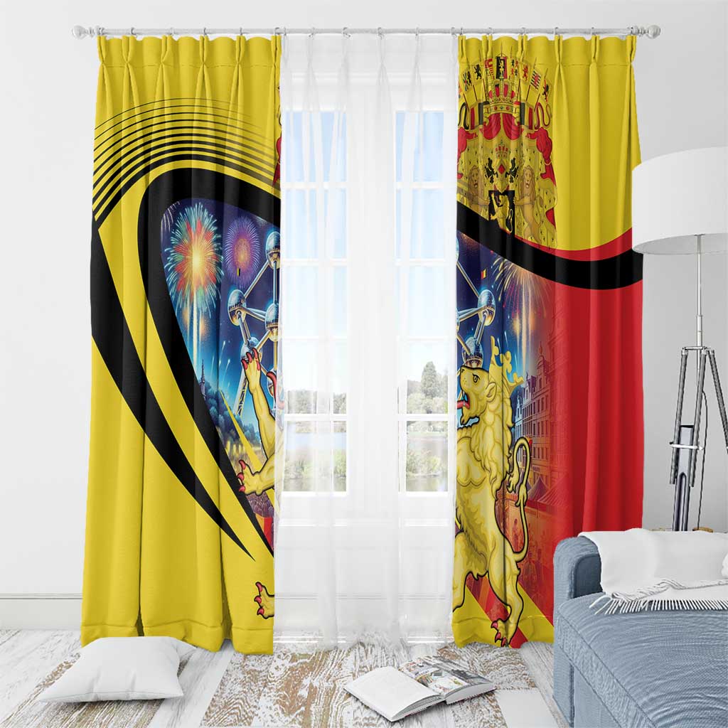 Belgium National Day Window Curtain Atomium Leo Belgicus