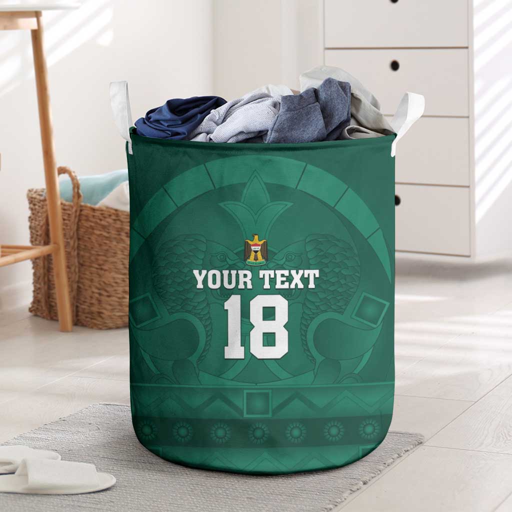 Iraq Football Custom Laundry Basket Mesopotamian Lion Pattern