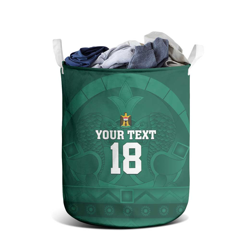 Iraq Football Custom Laundry Basket Mesopotamian Lion Pattern