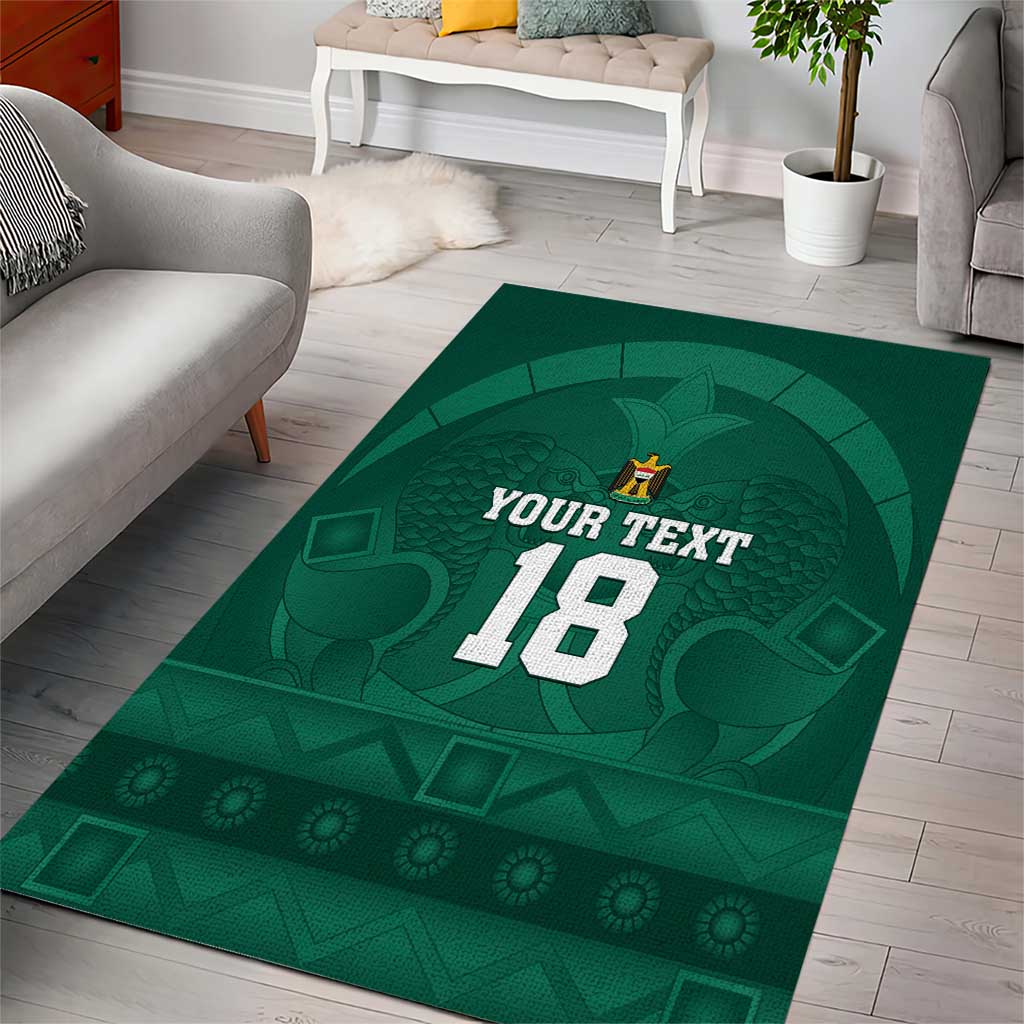Iraq Football Custom Area Rug Mesopotamian Lion Pattern