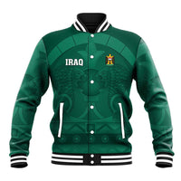 Iraq Football Custom Baseball Jacket Mesopotamian Lion Pattern