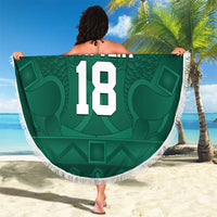 Iraq Football Custom Beach Blanket Mesopotamian Lion Pattern