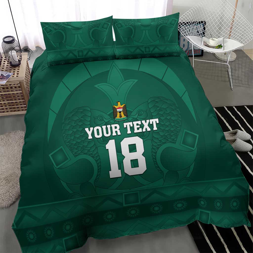 Iraq Football Custom Bedding Set Mesopotamian Lion Pattern