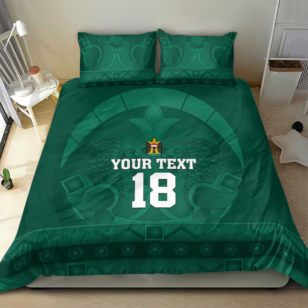 Iraq Football Custom Bedding Set Mesopotamian Lion Pattern