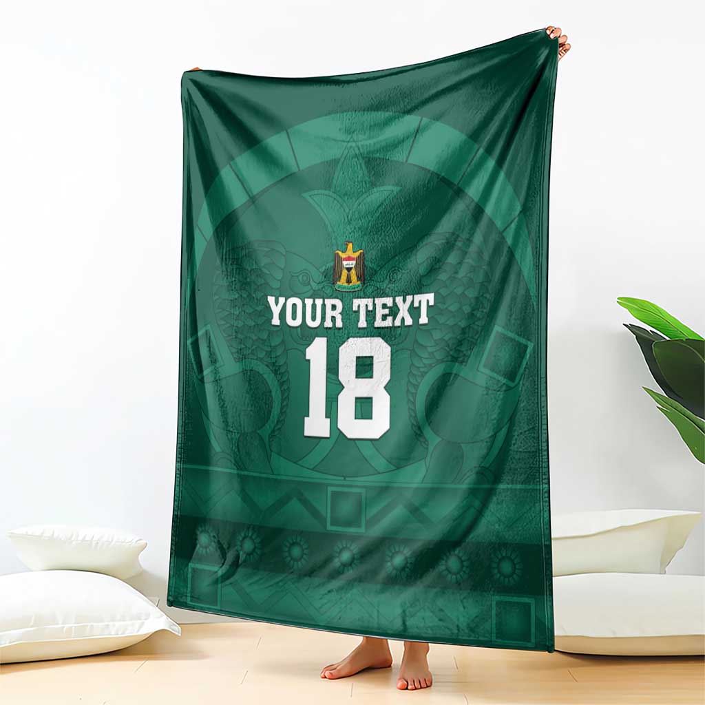 Iraq Football Custom Blanket Mesopotamian Lion Pattern