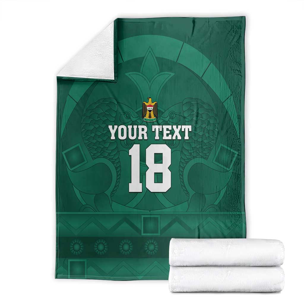 Iraq Football Custom Blanket Mesopotamian Lion Pattern