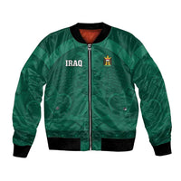 Iraq Football Custom Bomber Jacket Mesopotamian Lion Pattern