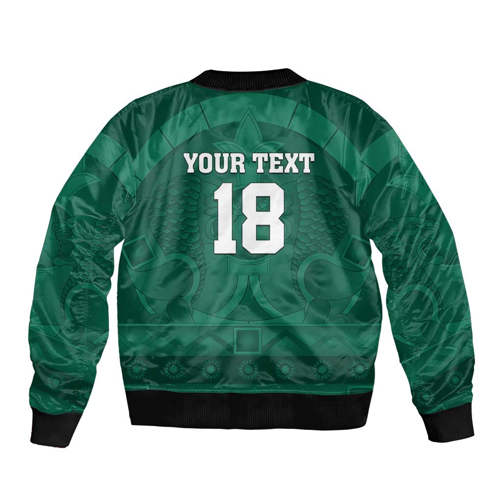 Iraq Football Custom Bomber Jacket Mesopotamian Lion Pattern