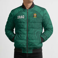 Iraq Football Custom Bomber Puffer Jacket Mesopotamian Lion Pattern