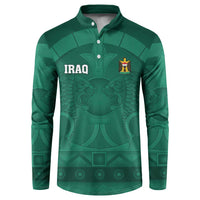 Iraq Football Custom Button Sweatshirt Mesopotamian Lion Pattern