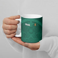 Iraq Football Custom Ceramic Mug Mesopotamian Lion Pattern