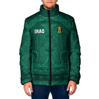 Iraq Football Custom Padded Jacket Mesopotamian Lion Pattern