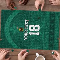 Iraq Football Custom Puzzle Mesopotamian Lion Pattern