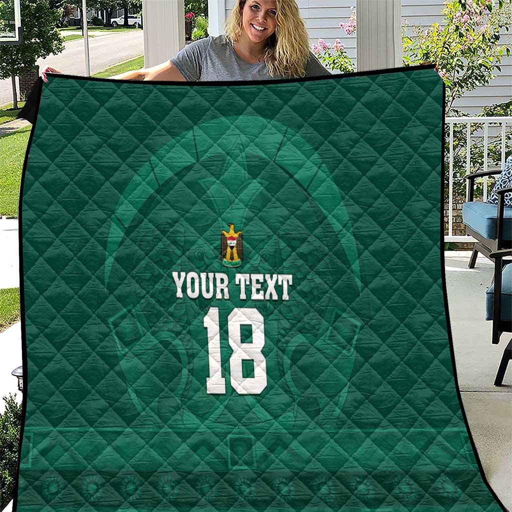 Iraq Football Custom Quilt Mesopotamian Lion Pattern