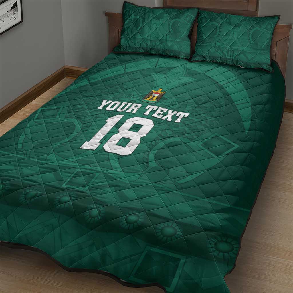 Iraq Football Custom Quilt Bed Set Mesopotamian Lion Pattern