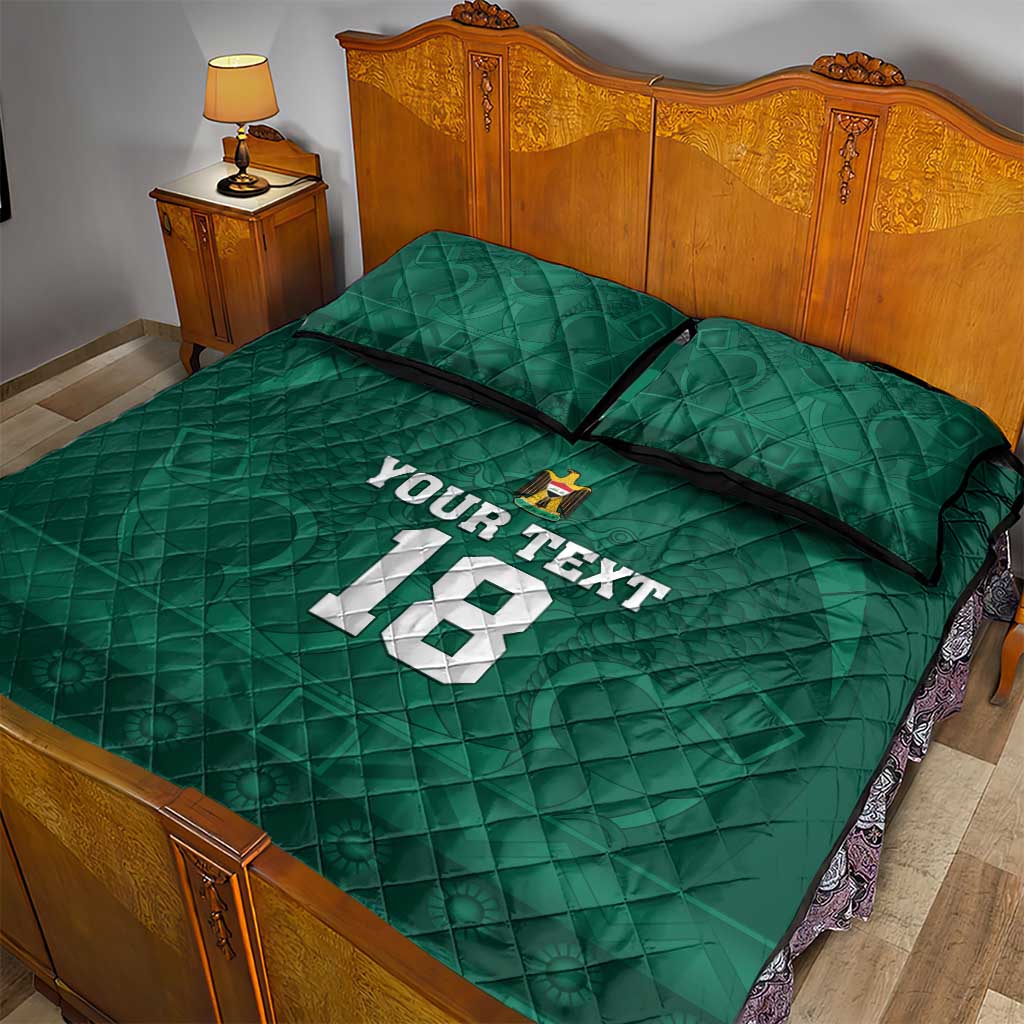Iraq Football Custom Quilt Bed Set Mesopotamian Lion Pattern