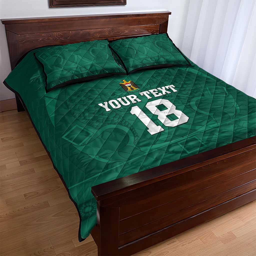 Iraq Football Custom Quilt Bed Set Mesopotamian Lion Pattern