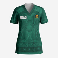 Iraq Football Custom Scrub Top Mesopotamian Lion Pattern