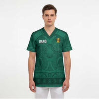 Iraq Football Custom Scrub Top Mesopotamian Lion Pattern