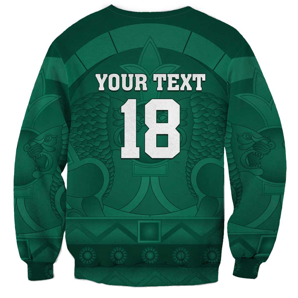 Iraq Football Custom Sweatshirt Mesopotamian Lion Pattern