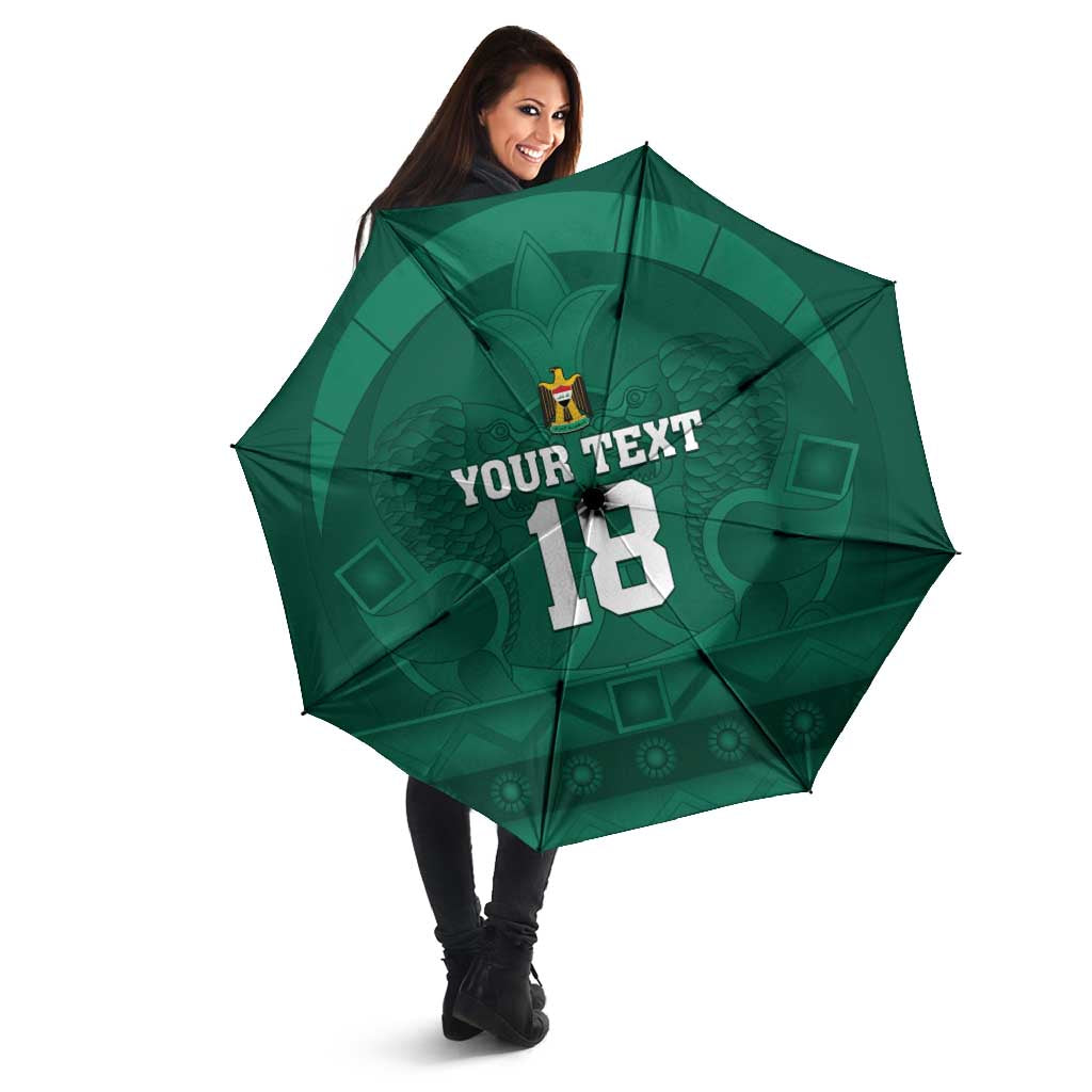 Iraq Football Custom Umbrella Mesopotamian Lion Pattern