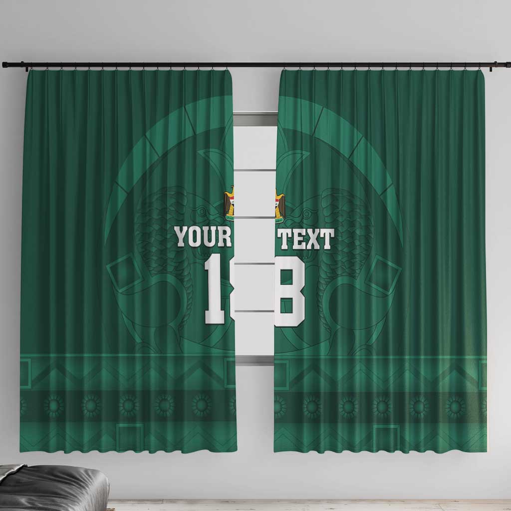 Iraq Football Custom Window Curtain Mesopotamian Lion Pattern