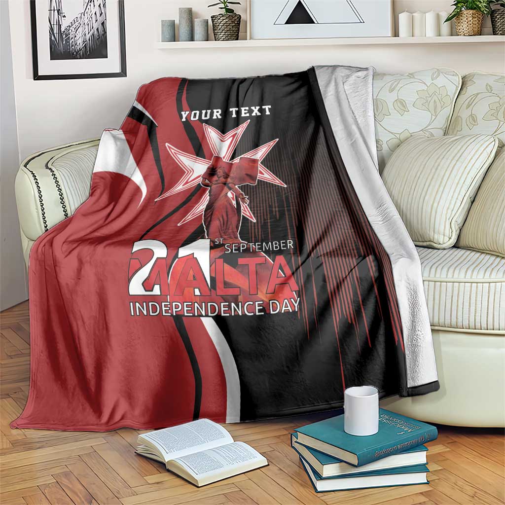Personalized Malta Independence Day Blanket Maltese Cross With Independence Monument