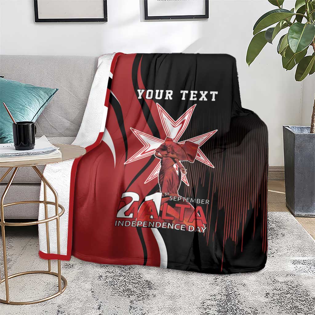 Personalized Malta Independence Day Blanket Maltese Cross With Independence Monument