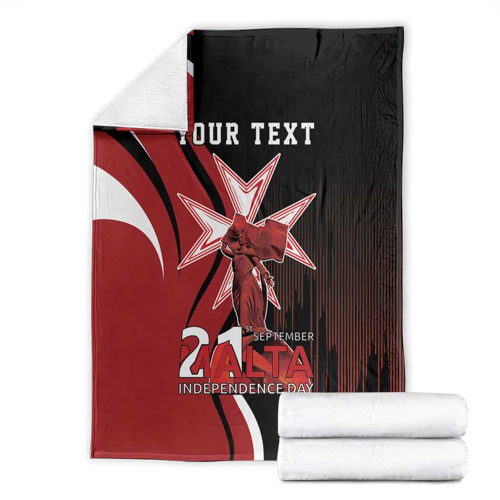 Personalized Malta Independence Day Blanket Maltese Cross With Independence Monument