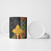 Ethiopia Lion Cross Ceramic Mug Habesha Heritage Style