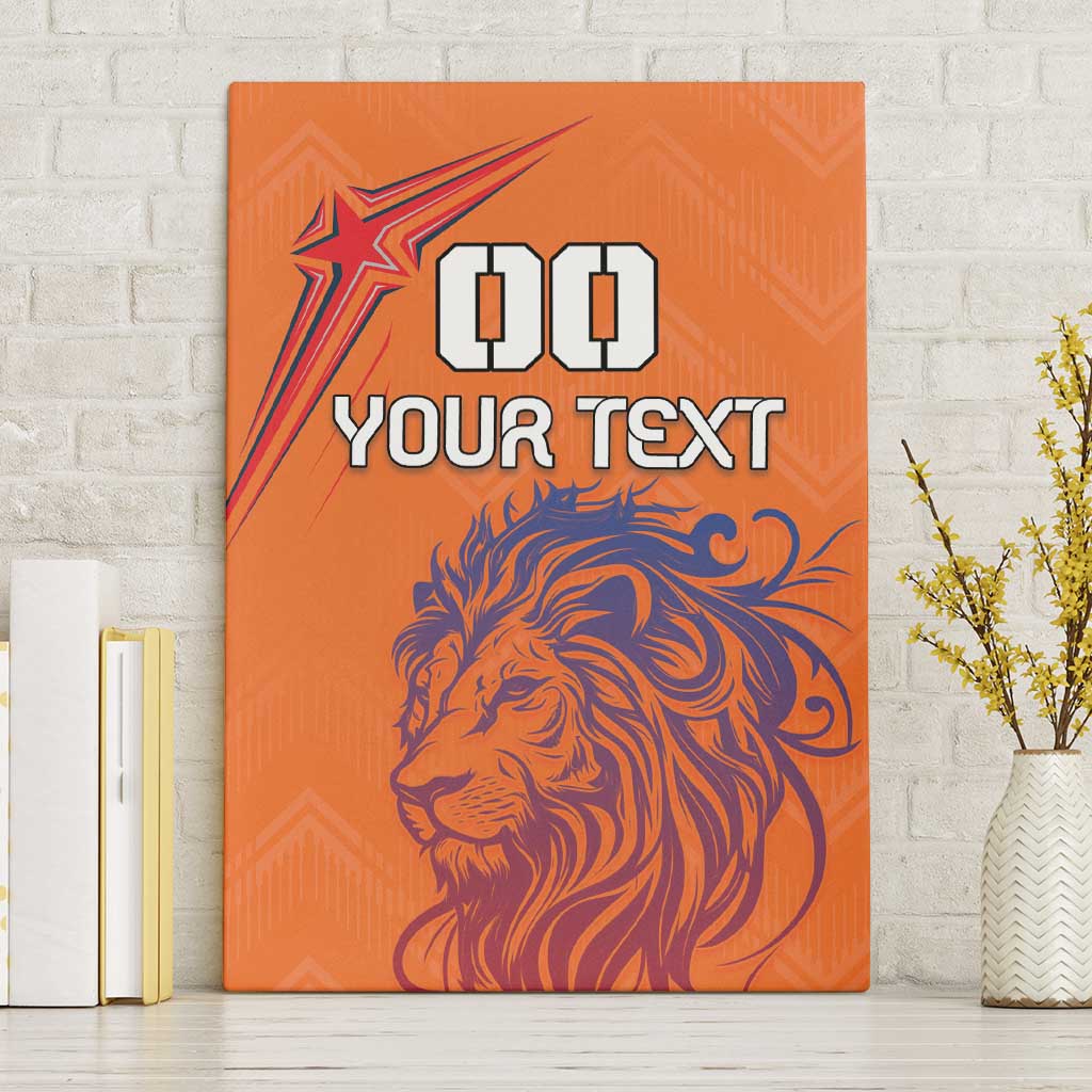 Custom Netherlands Football Canvas Wall Art Oranje Lion - Wonder Print Shop