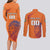 Custom Netherlands Football Couples Matching Long Sleeve Bodycon Dress and Long Sleeve Button Shirt Oranje Lion - Wonder Print Shop