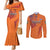 Custom Netherlands Football Couples Matching Mermaid Dress and Long Sleeve Button Shirt Oranje Lion