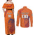 Custom Netherlands Football Couples Matching Off Shoulder Maxi Dress and Long Sleeve Button Shirt Oranje Lion - Wonder Print Shop