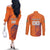 Custom Netherlands Football Couples Matching Off The Shoulder Long Sleeve Dress and Long Sleeve Button Shirt Oranje Lion